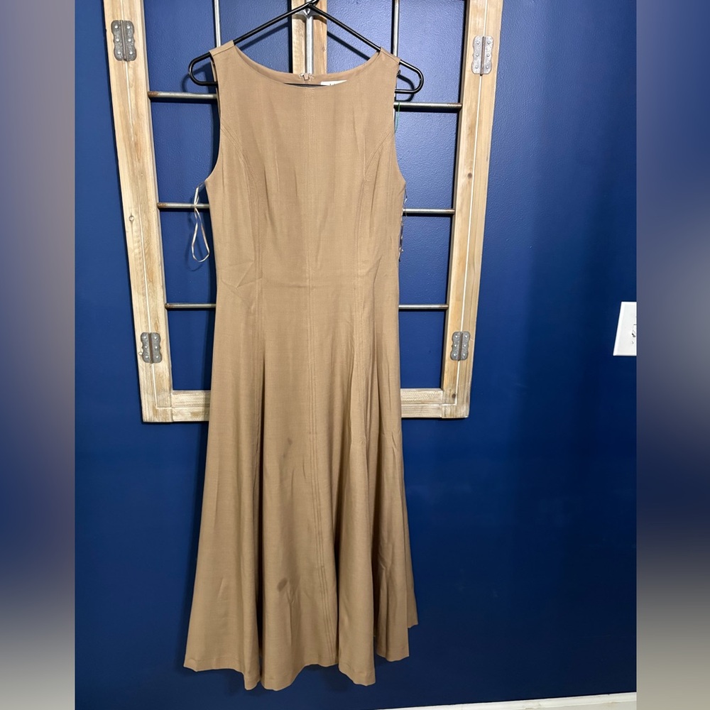 Lalavon Sleeveless Tan Maxi Dress